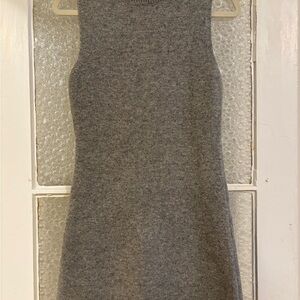 Gray Sleeveless Sweater Dress